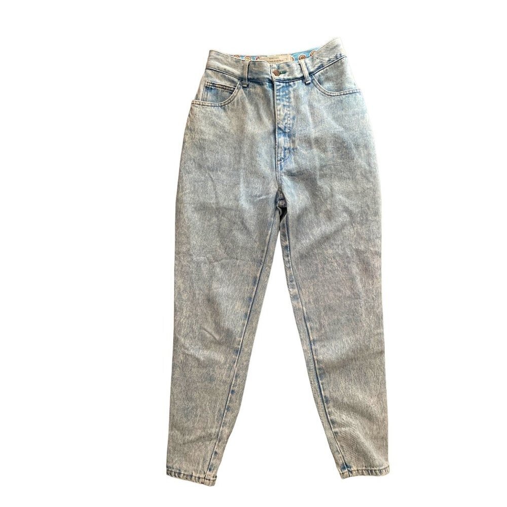 Vintage Bongo Mom Jeans High Rise Light Wash Tapered Leg Denim Womens Size 26